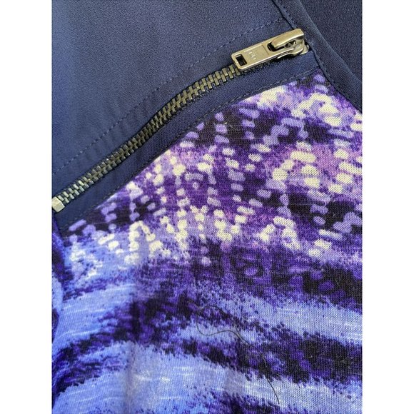 COPY - Catherines Blouse Sizse 0X 14/16W Blue Purple 3/4 Sleeve Layered Zipper … - Picture 6 of 9